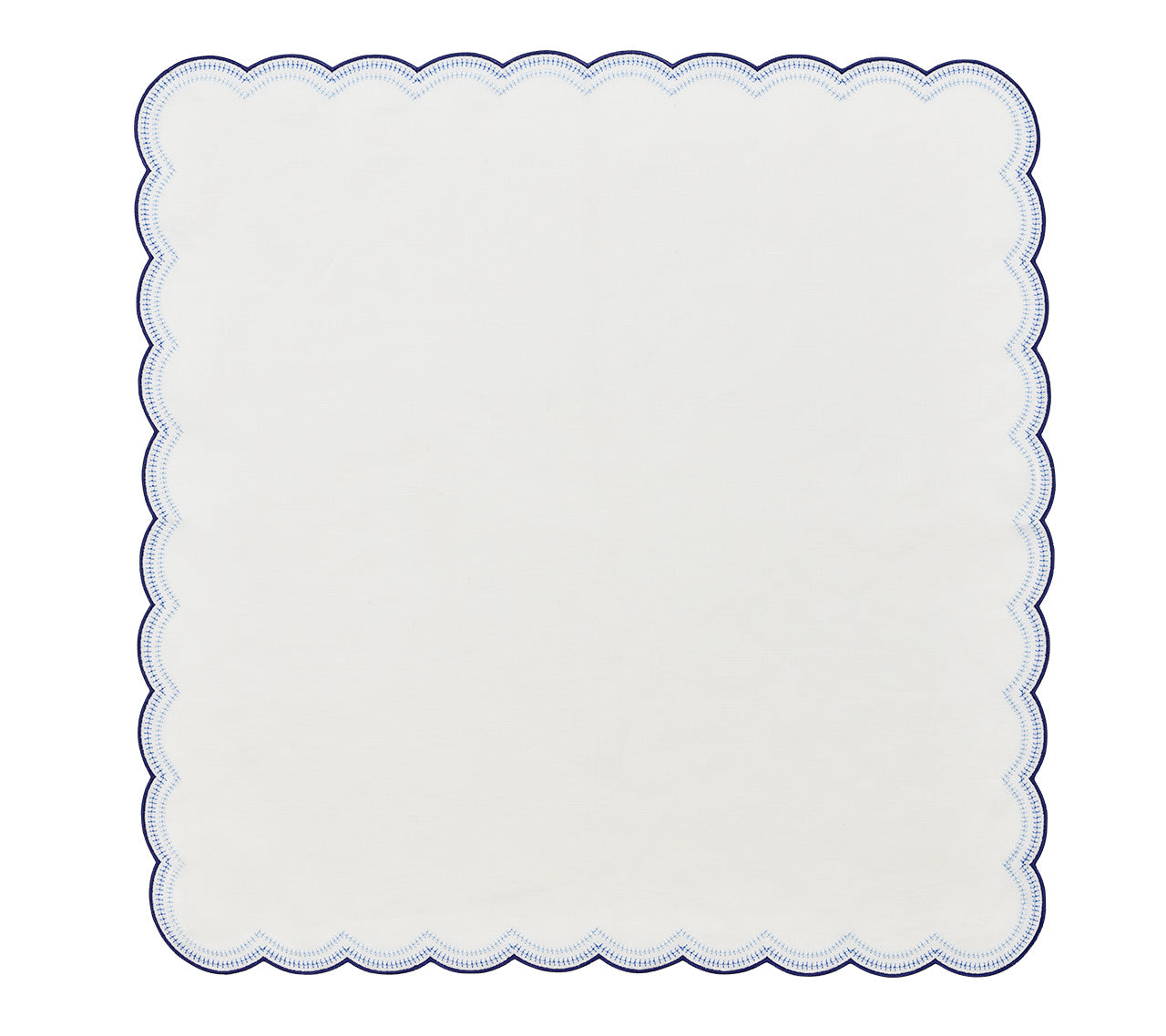 Lune Napkin in White & Navy, Set of 4