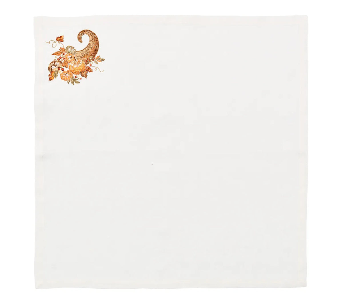 Cornucopia Napkin in White & Multi, Set of 4