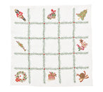Xmas Trellis Napkin in White, Red & Green, Set of 4