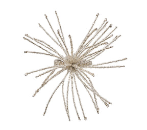 Kim Seybert Luxury Spider Bead Burst Napkin Ring in Crystal & Silver