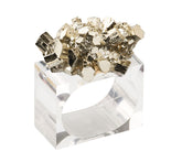 Kim Seybert Luxury Geode Napkin Ring in Gold in a Gift Box
