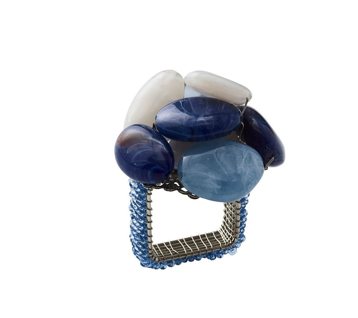 Kim Seybert, Inc.Sea Stone Napkin Ring in Navy, Set of 4Napkin Rings