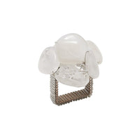 Sea Stone Napkin Ring in White, Set of 4