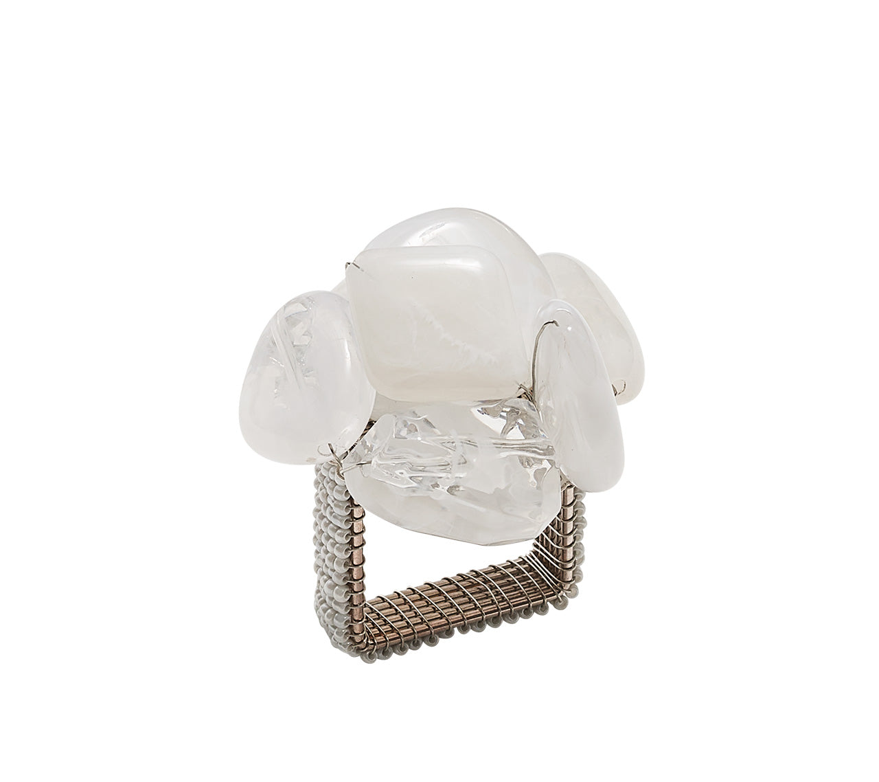 Kim Seybert Luxury Sea Stone Napkin Ring in White