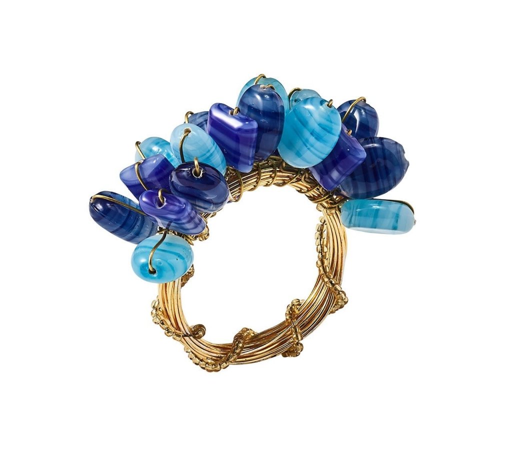 Kim Seybert, Inc.Poppy Napkin Ring in Blue, Set of 4Napkin Rings