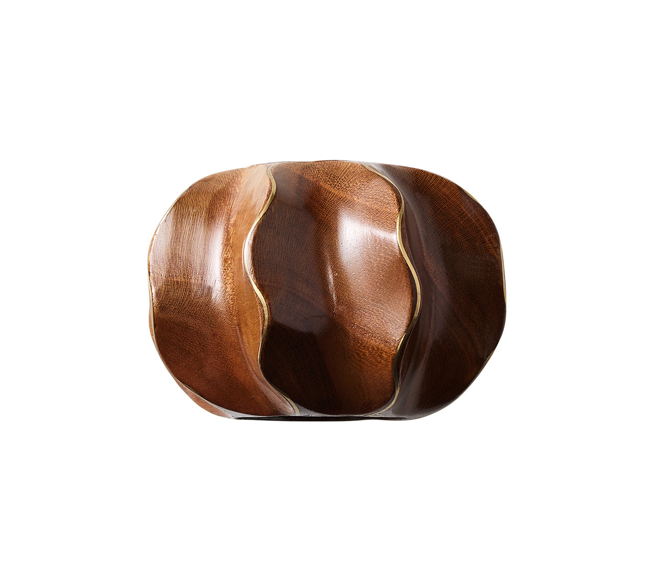 Twist Napkin Ring in Brown & Gold, Set of 4