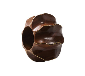 Twist Napkin Ring in Brown & Gold, Set of 4