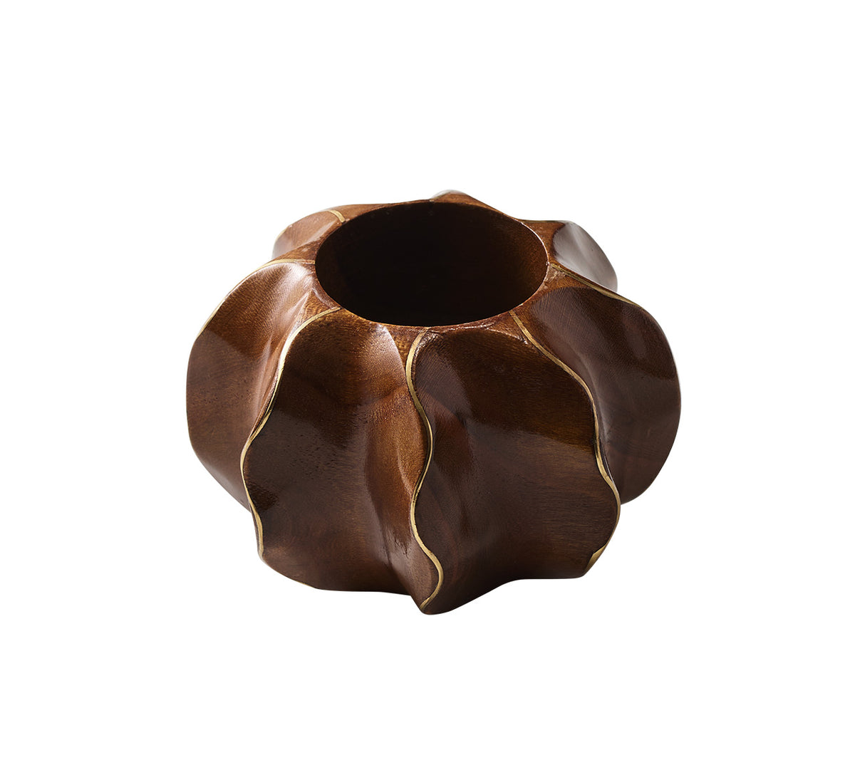 Twist Napkin Ring in Brown & Gold, Set of 4