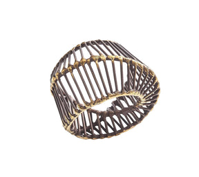 Cage Napkin Ring in Gold & Black, Set of 4