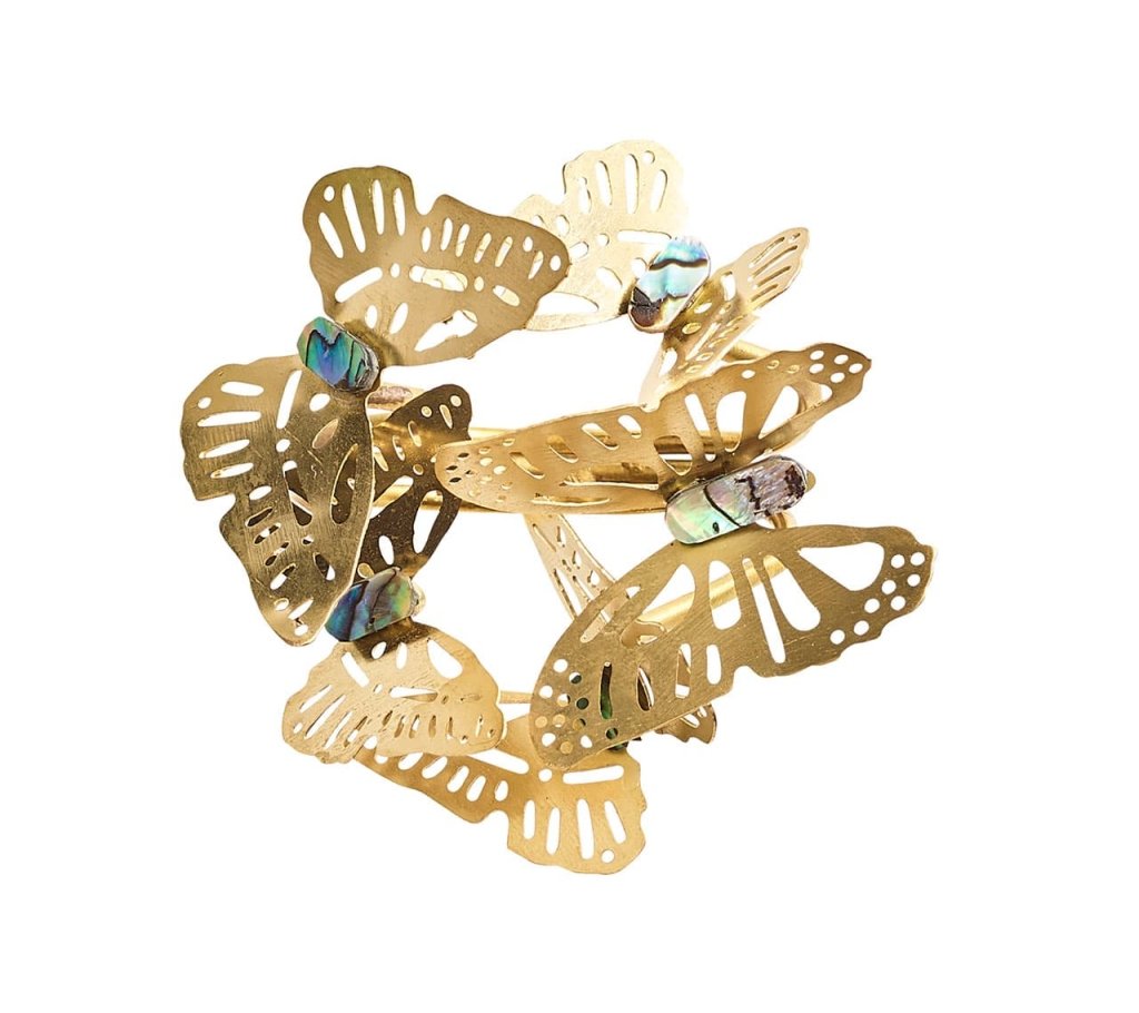 Kim Seybert, Inc.Butterfly Garden Napkin Ring in Gold & Silver, Set of 4Napkin Rings