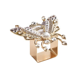 Glam Fly Napkin Rings, Set of 4