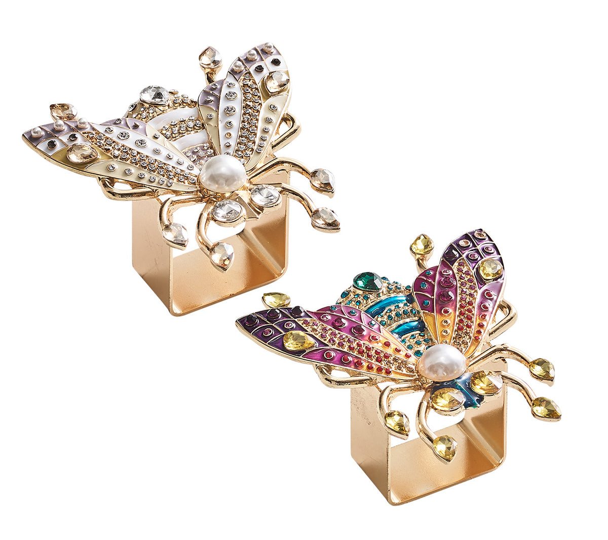 Glam Fly Napkin Rings, Set of 4