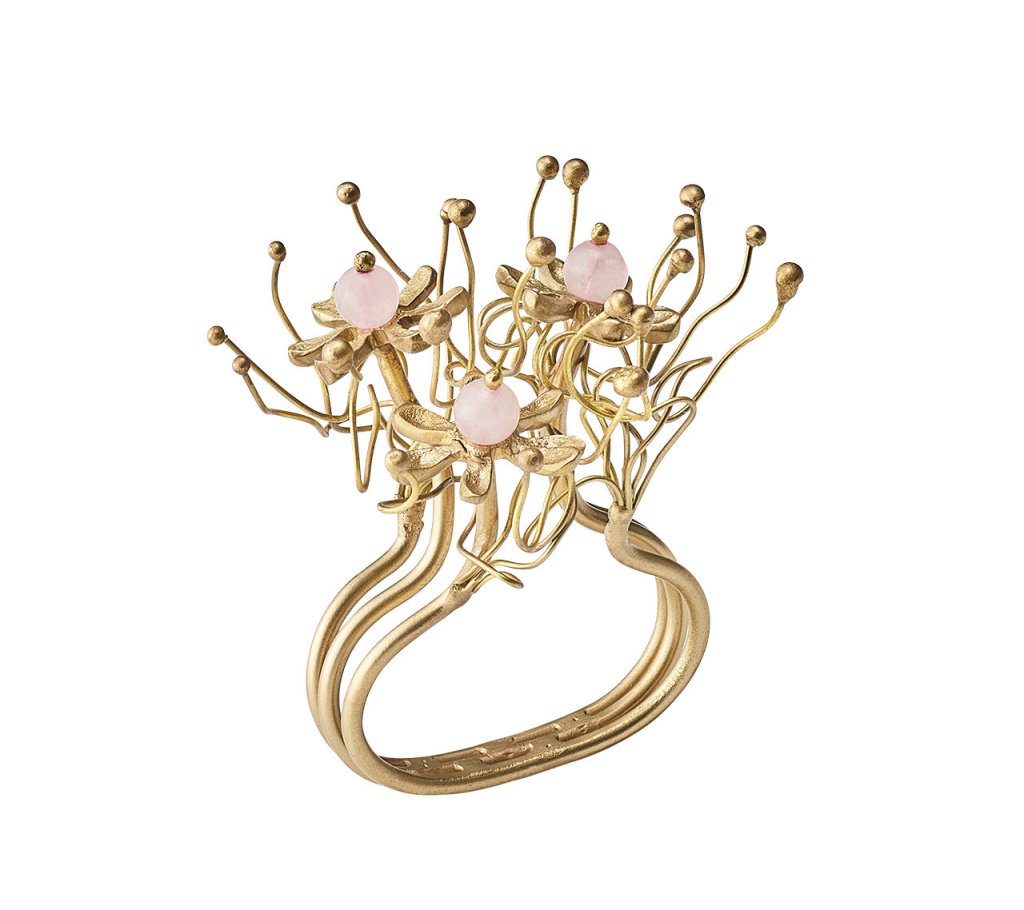 Kim Seybert, Inc.Flora Napkin Ring in Blush & Gold, Set of 4Napkin Rings