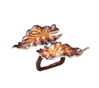 Kim Seybert, Inc.Fern Napkin Ring in Brown & Gold, Set of 4 in a Gift BoxNapkin Rings