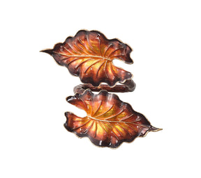 Fern Napkin Ring in Brown & Gold, Set of 4 in a Gift Box