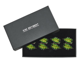 Kim Seybert, Inc.Fern Napkin Ring in Green & Gold, Set of 4 in a Gift BoxNapkin Rings