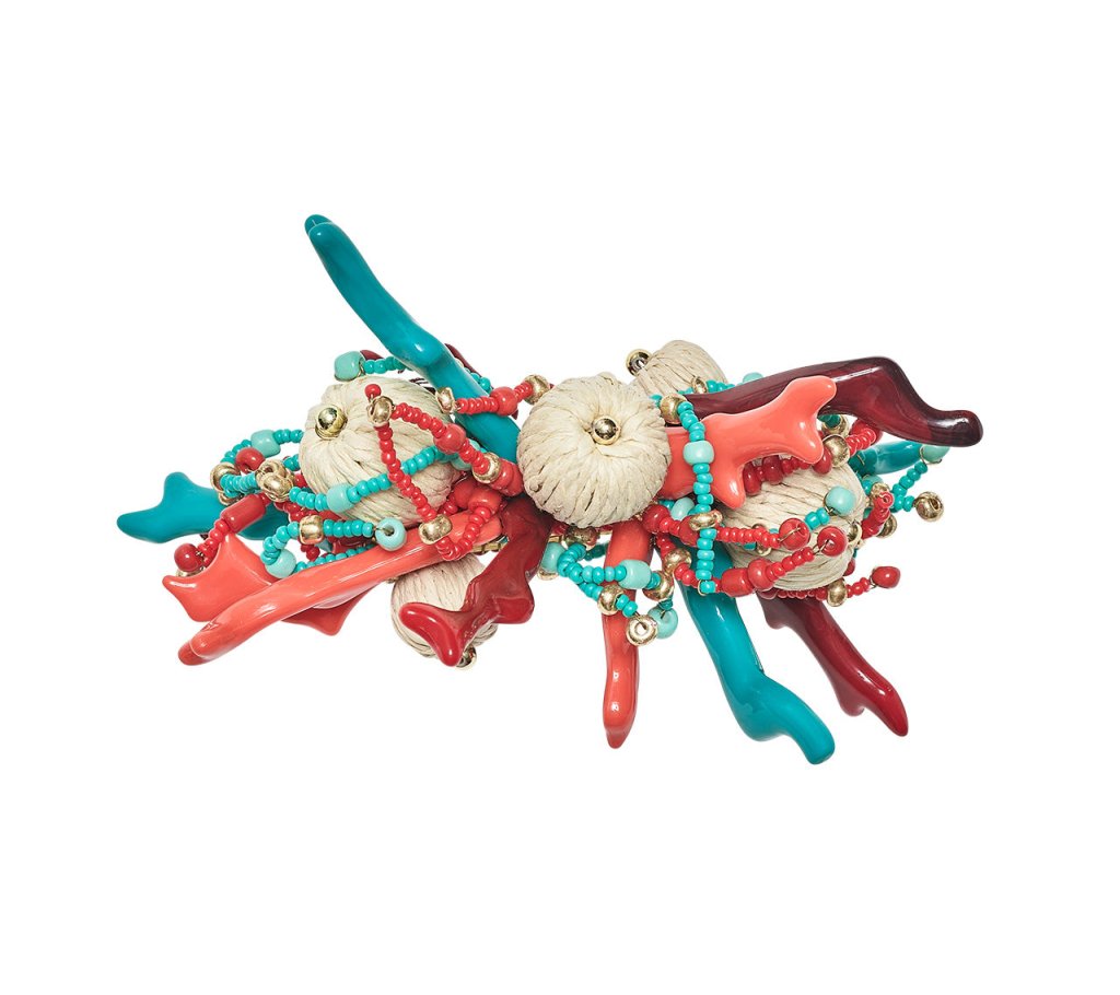 Coral Spray Napkin Rings, Set of 4