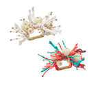 Coral Spray Napkin Rings, Set of 4