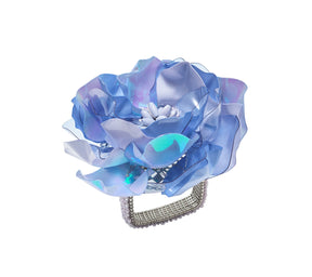Kim Seybert Luxury Gardenia Napkin Ring in Periwinkle