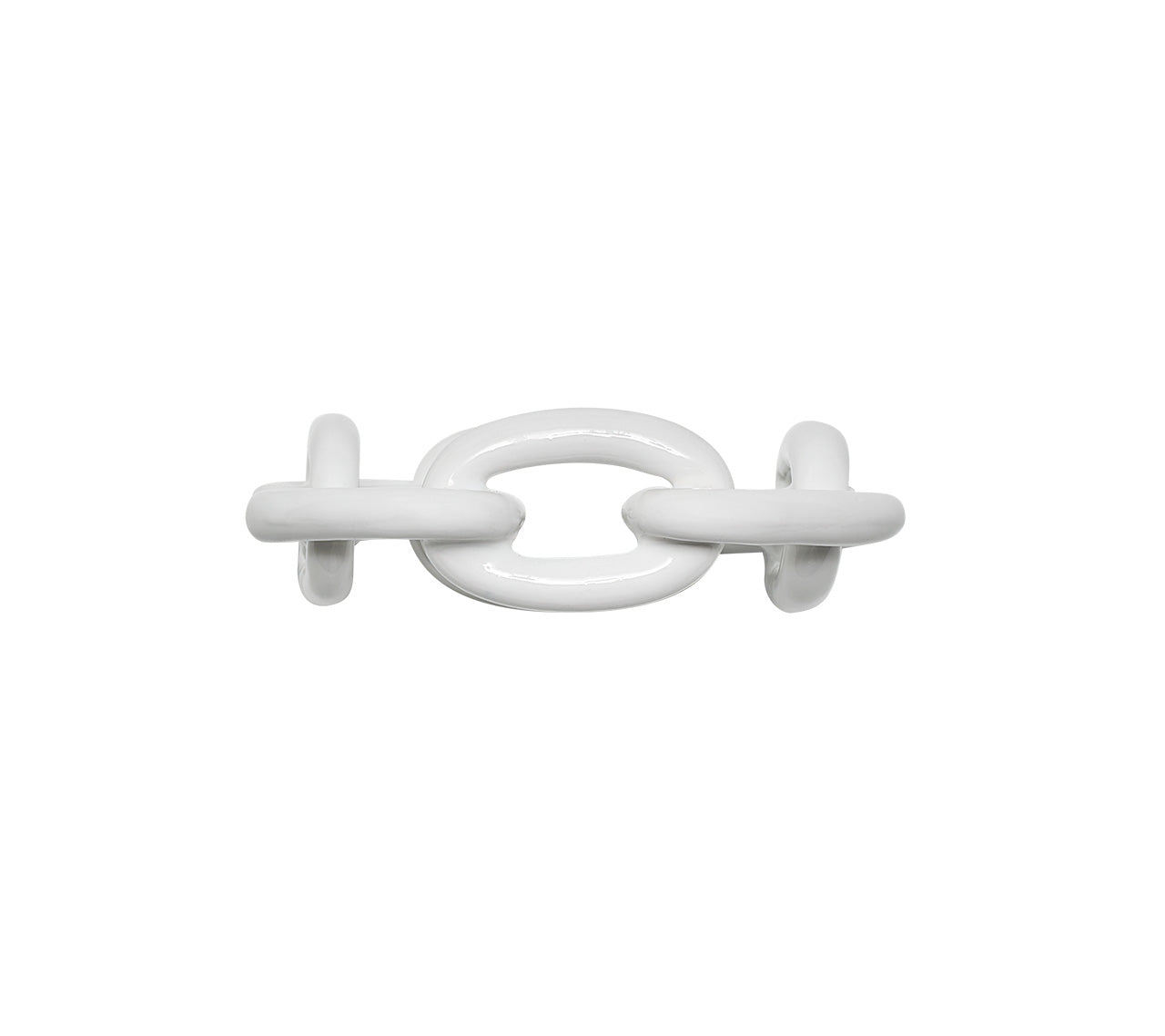 Kim Seybert Luxury Enamel Chain Link Napkin Ring in White