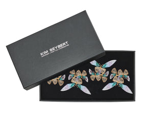 Kim Seybert Luxury Flutter Napkin Ring in Lilac & Periwinkle in a Gift Box