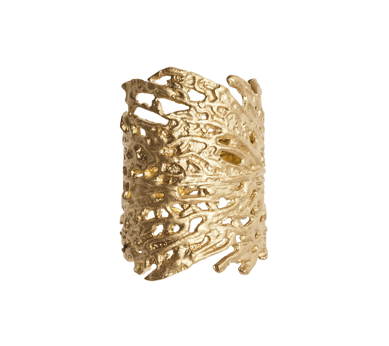Kim Seybert Luxury Coral Cuff Napkin Ring in Gold