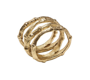 Kim Seybert, Inc.Bamboo Napkin Ring in Gold, Set of 4Napkin Rings