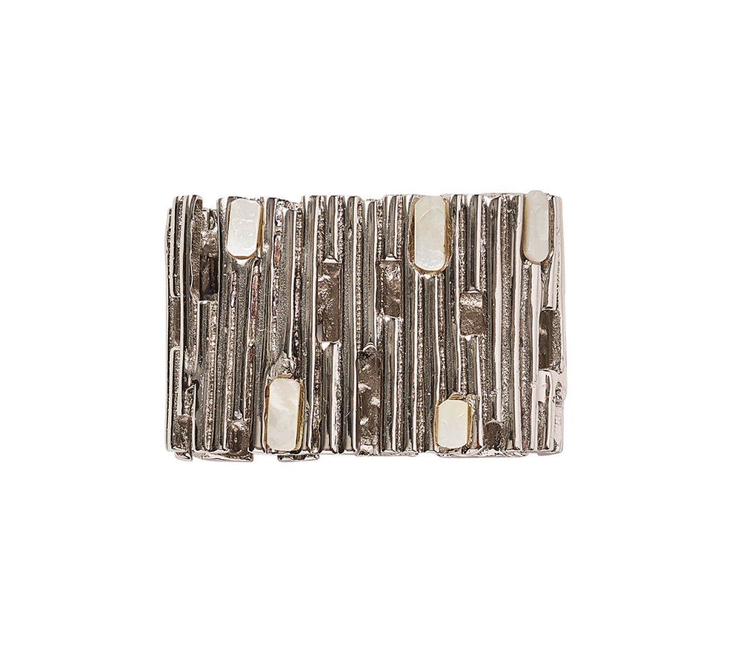 Kim Seybert, Inc.Matrix Napkin Ring in Silver, Set of 4Napkin Rings