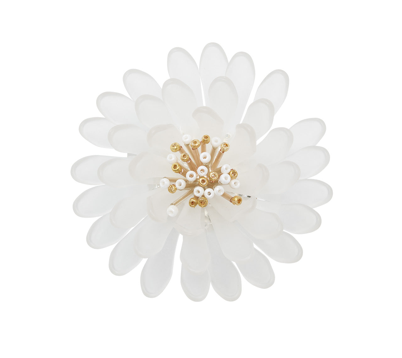 Kim Seybert Luxury Cosmos Napkin Ring in White & Gold