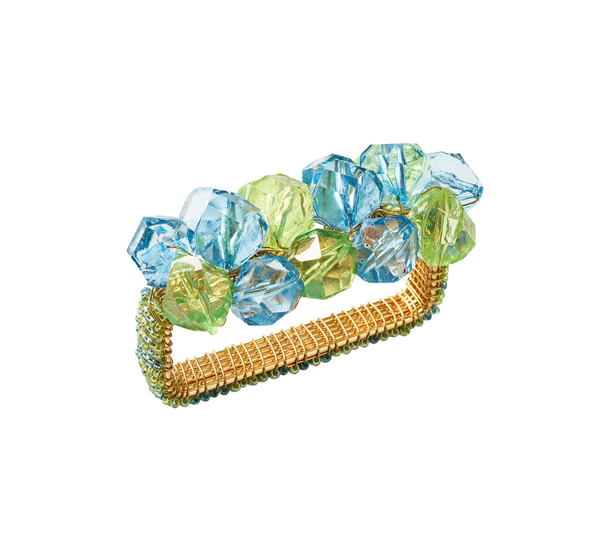 Pop Rocks Napkin Ring in Blue & Green, Set of 4