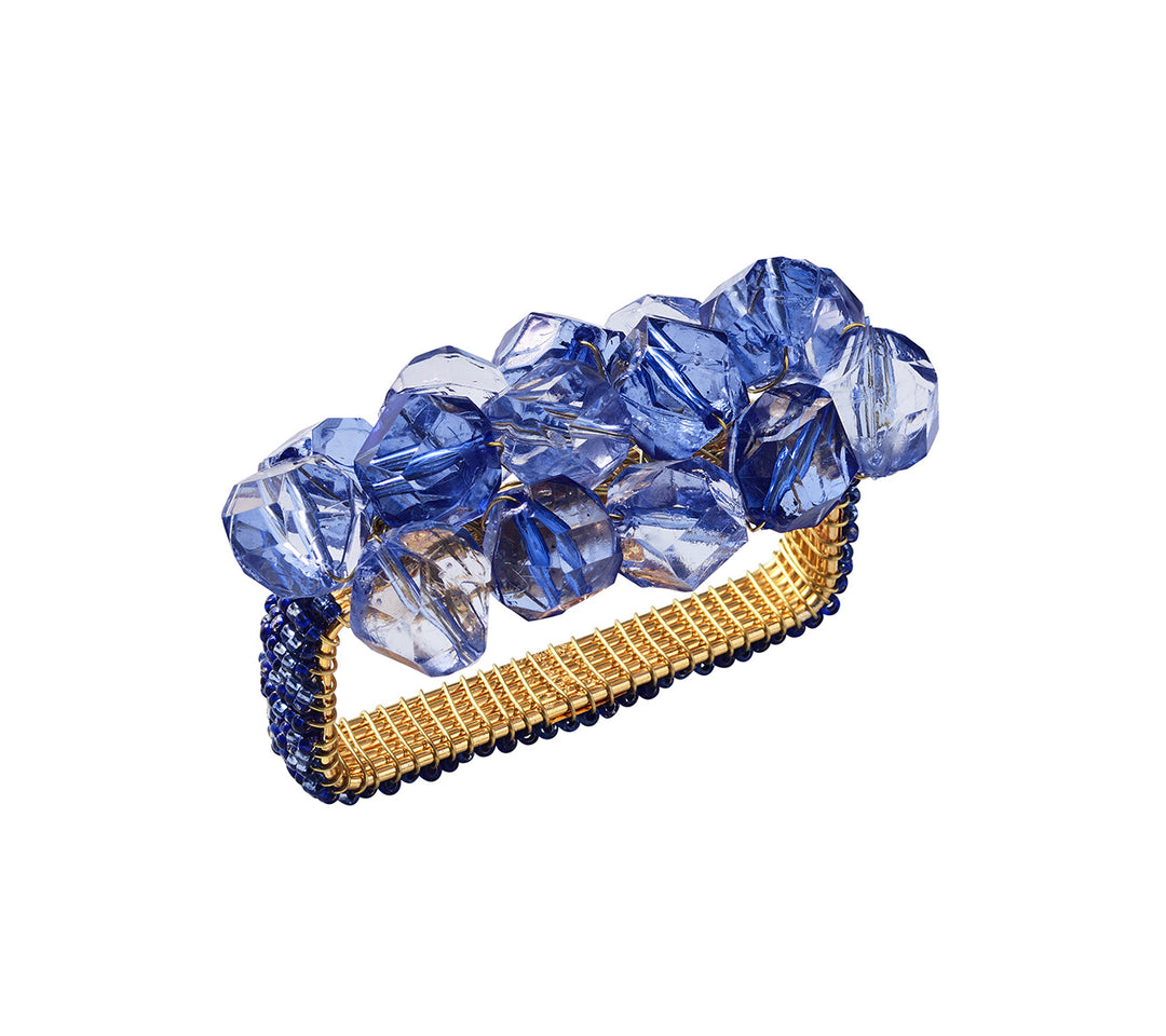 Pop Rocks Napkin Ring in Navy & Blue, Set of 4