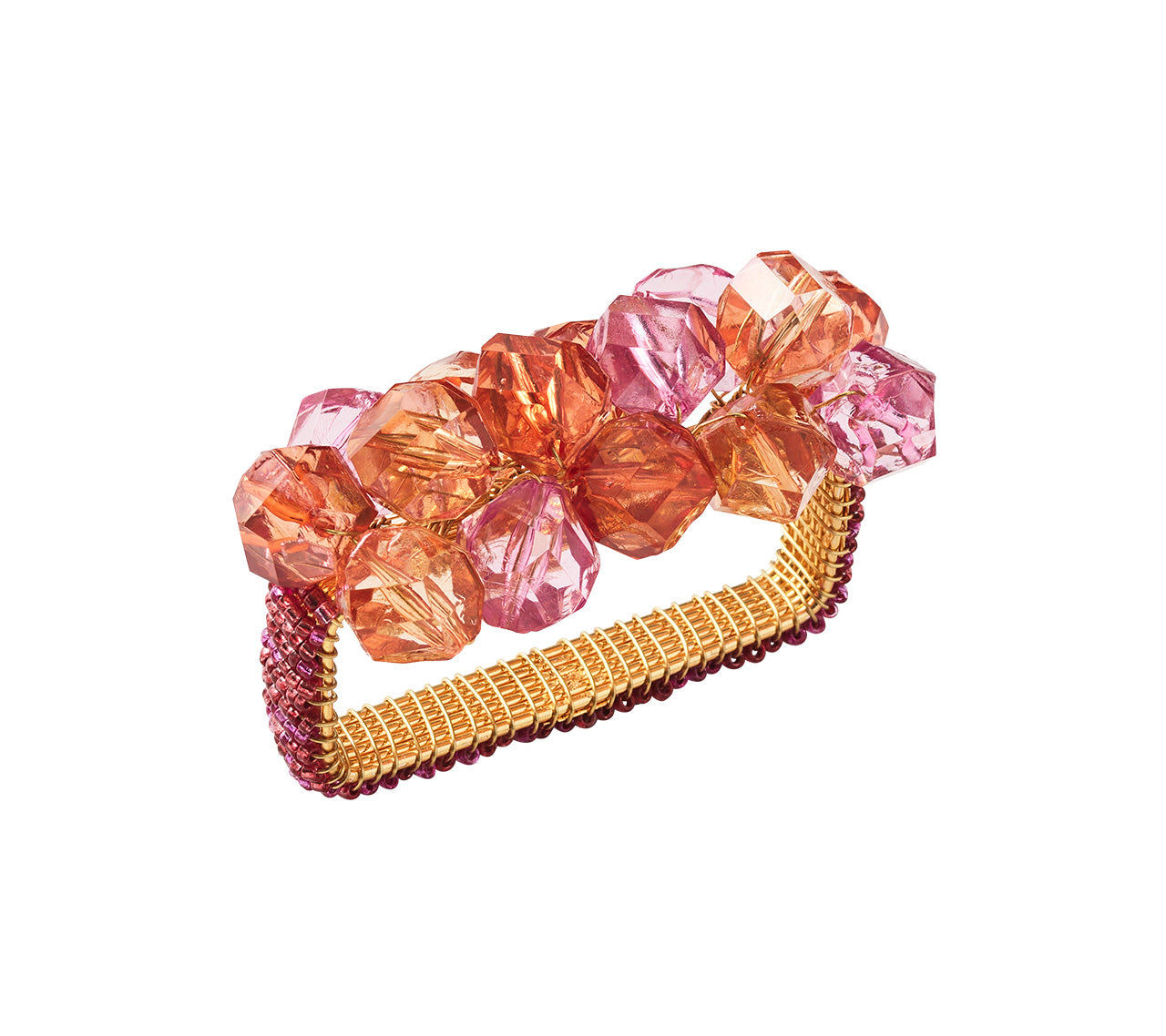 Pop Rocks Napkin Ring in Pink & Orange, Set of 4