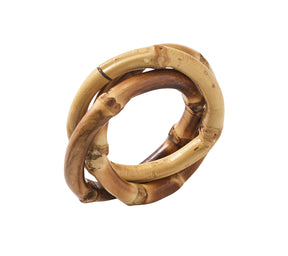 Bamboo Trinity Napkin Ring in Natural, Set of 4