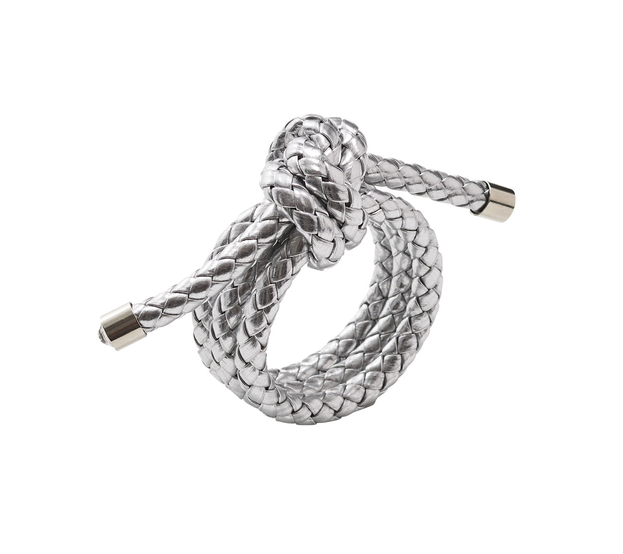 Rope Knot Napkin Ring in Silver, Set of 4