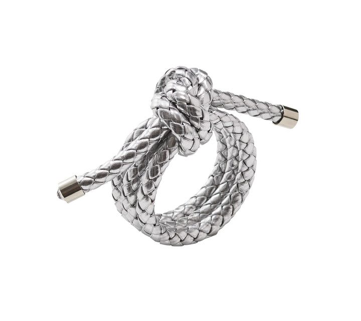Rope Knot Napkin Ring in Silver, Set of 4
