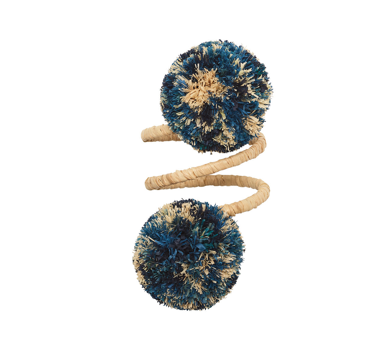 Casbah Napkin Ring in Natural & Blue, Set of 4