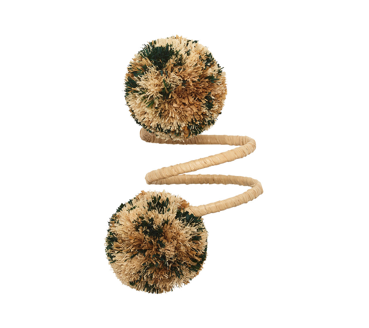 Casbah Napkin Ring in Natural & Green, Set of 4