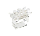 Spectra Napkin Ring in Clear & White, Set of 4 in a Gift Box