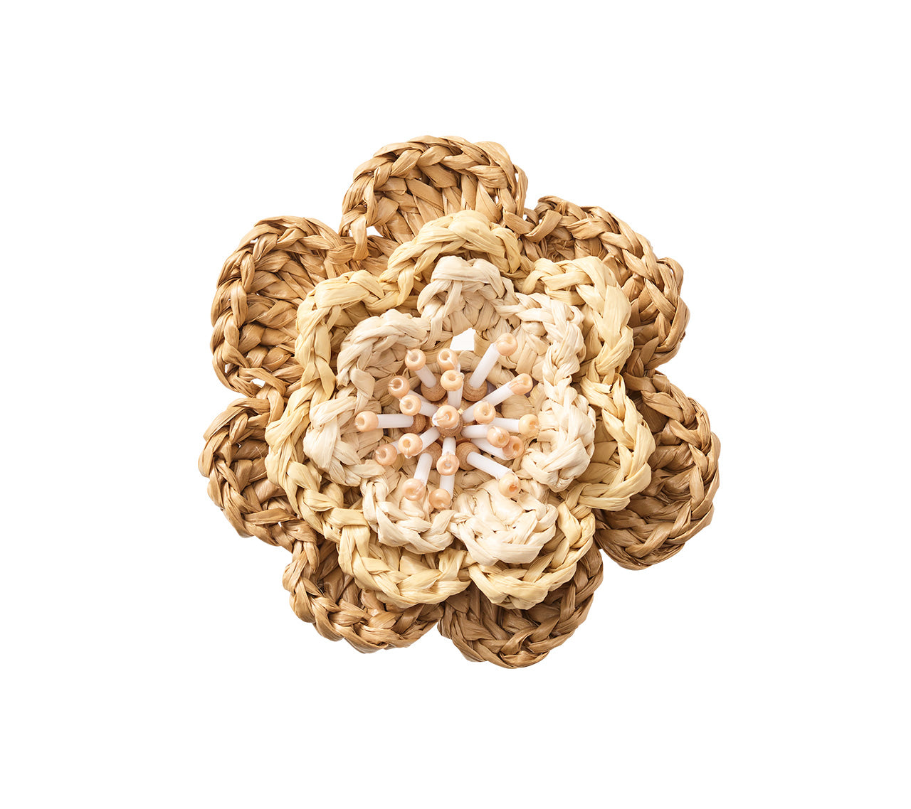 Pareo Napkin Ring in Natural & Brown, Set of 4