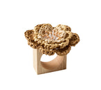 Pareo Napkin Ring in Natural & Brown, Set of 4