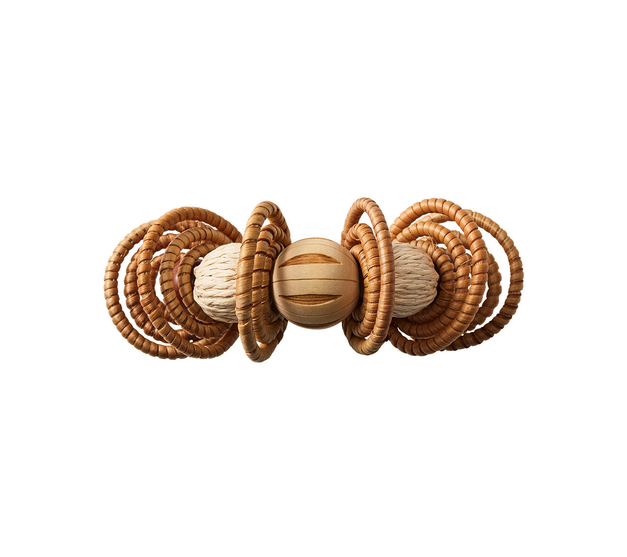 Calypso Napkin Ring in Natural & Brown, Set of 4