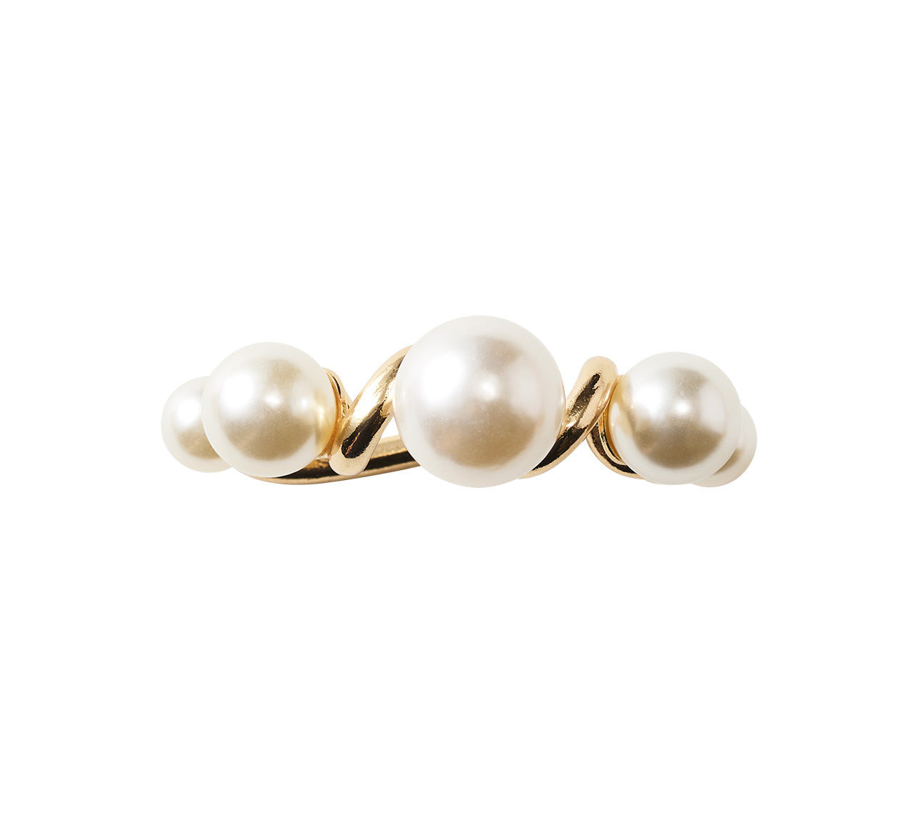 Pearl Drift Napkin Ring in Pearl & Gold, Set of 4