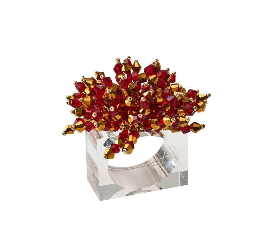 Brilliant Napkin Ring Red Set 4