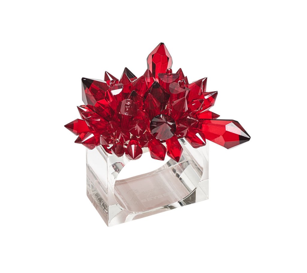 Kim Seybert, Inc.Zénith Napkin Ring in Red, Set of 4 in a Gift BoxNapkin Rings