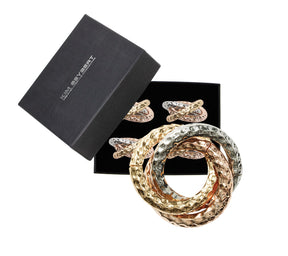 Kim Seybert Luxury Trinity Napkin Ring in Multi in a Gift Box