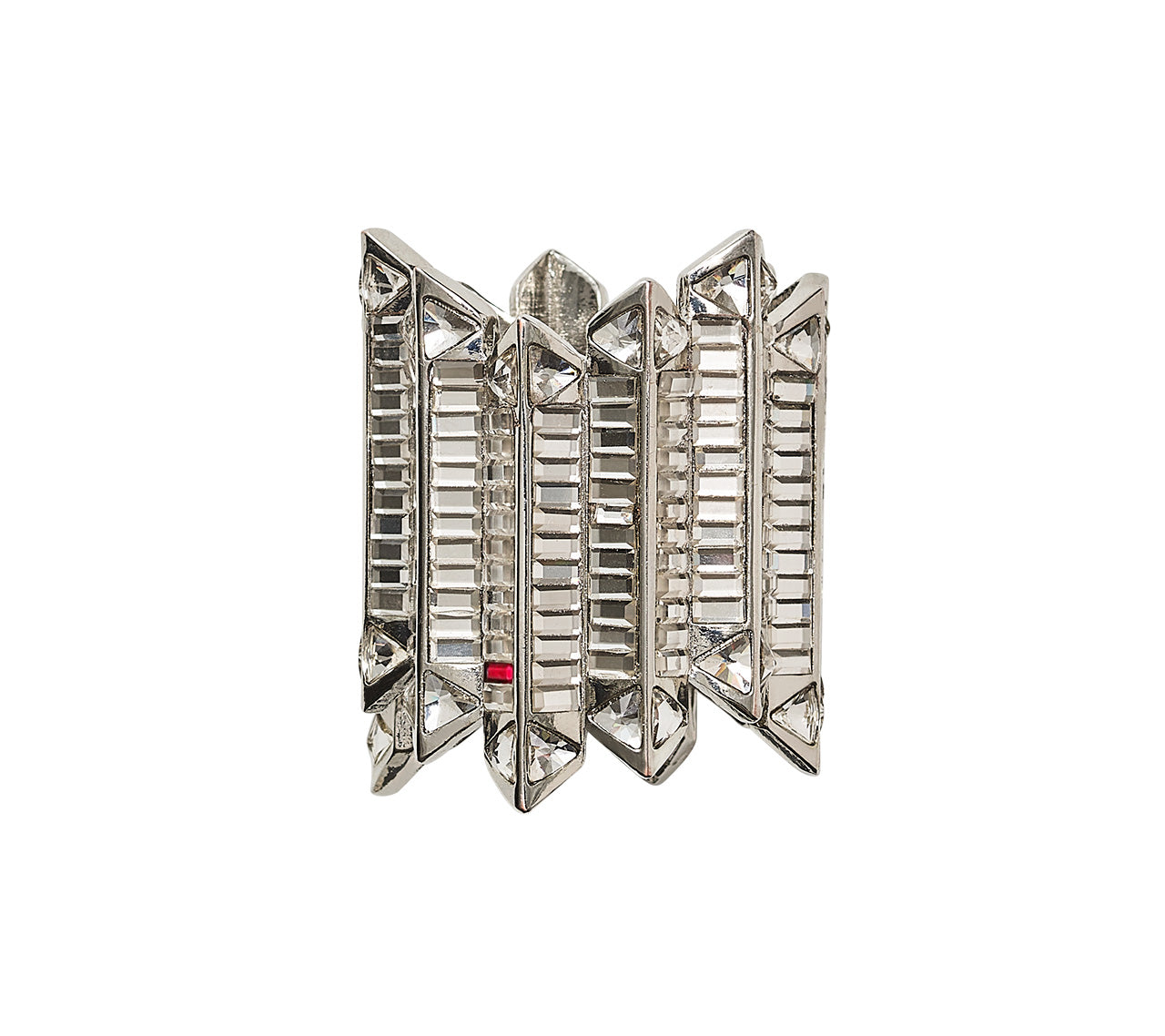 Kim Seybert Luxury Etoile Napkin Ring in Silver & Crystal in a Gift Box