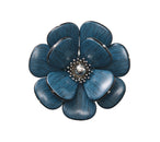 Begonia Napkin Ring in Teal & Silver, Set of 4