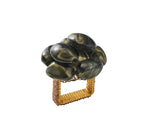 Bonton Napkin Ring in Gray & Gold, Set of 4