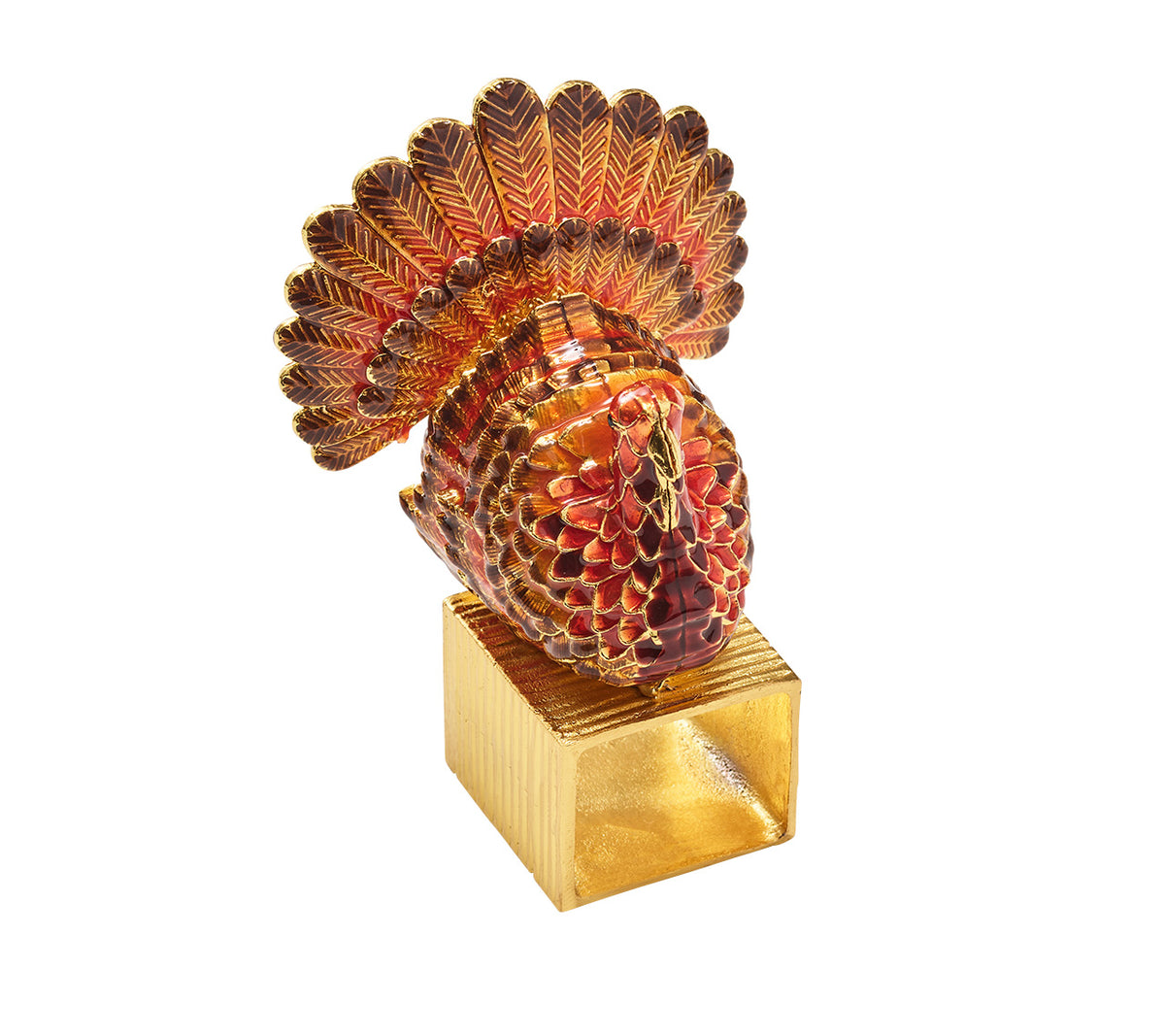 Turkey Trot Napkin Ring, Set of 4 in a Gift Box