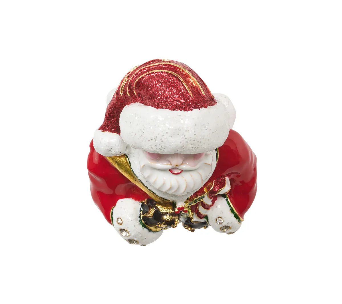 Santa Napkin Ring in Red & White, Set of 4 in a Gift Box